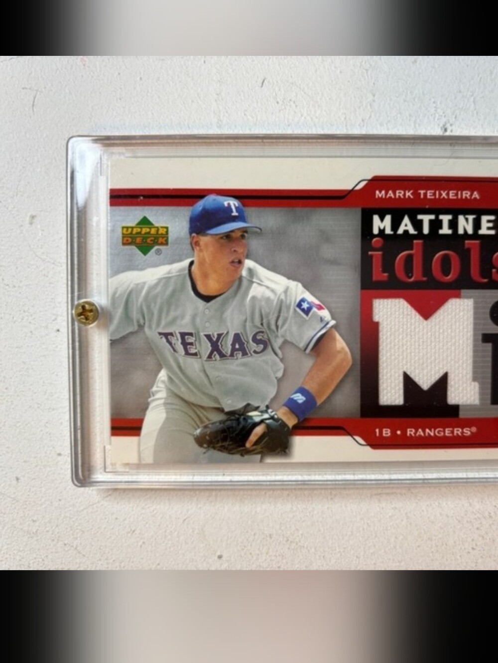 Mark Teixeira Matinee Idols Game-Used Jersey Relic Card | Texas Rangers